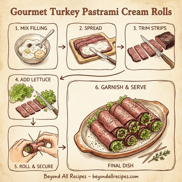 Gourmet Turkey Pastrami Cream Rolls instructions