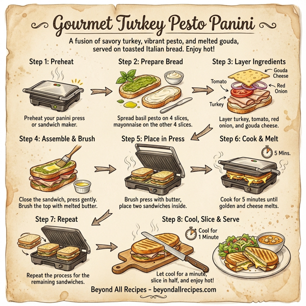 Gourmet Turkey Pesto Panini instructions
