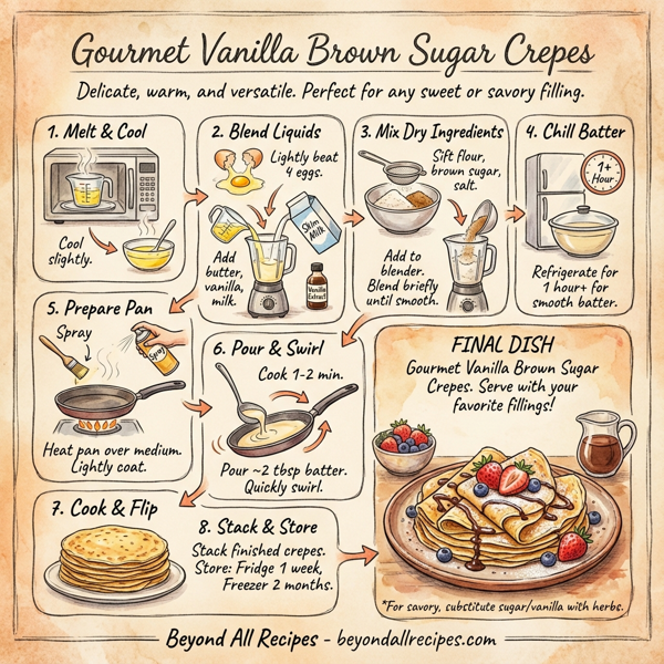 Gourmet Vanilla Brown Sugar Crepes instructions