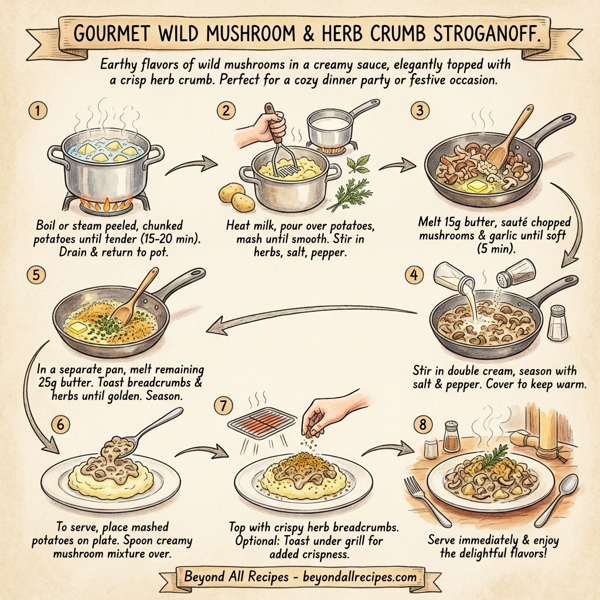 Gourmet Wild Mushroom & Herb Crumb Stroganoff instructions