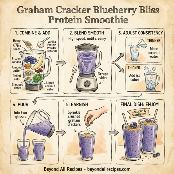 Graham Cracker Blueberry Bliss Protein Smoothie instructions