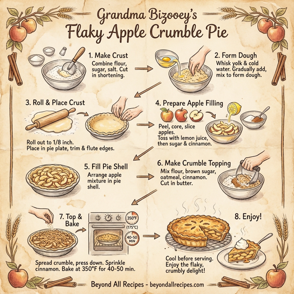 Grandma Bizooey’s Flaky Apple Crumble Pie instructions