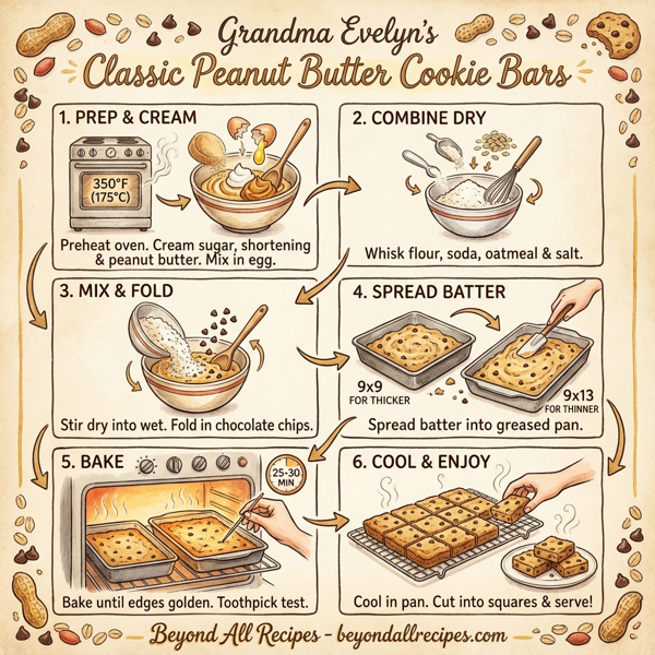 Grandma Evelyn's Classic Peanut Butter Cookie Bars instructions