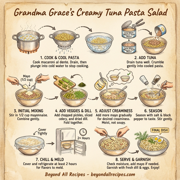Grandma Grace's Creamy Tuna Pasta Salad instructions