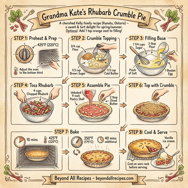 Grandma Kate's Rhubarb Crumble Pie instructions