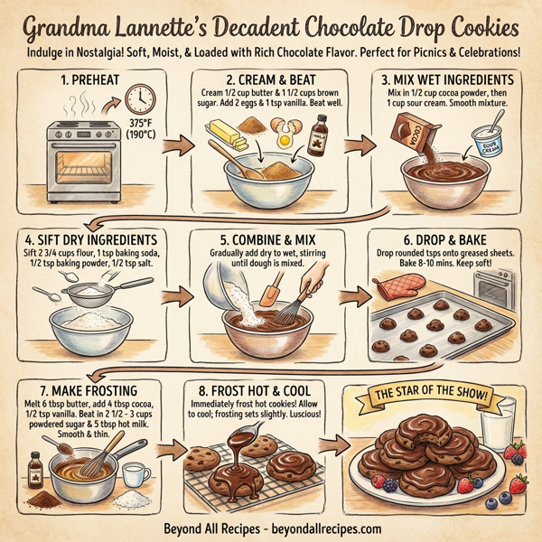 Grandma Lannette's Decadent Chocolate Drop Cookies instructions