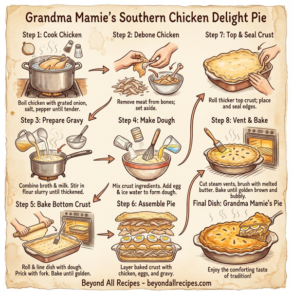 Grandma Mamie's Southern Chicken Delight Pie instructions