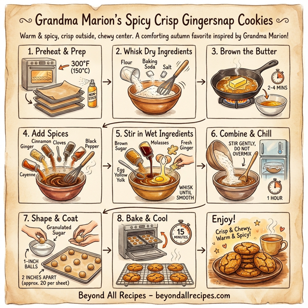 Grandma Marion's Spicy Crisp Gingersnap Cookies instructions