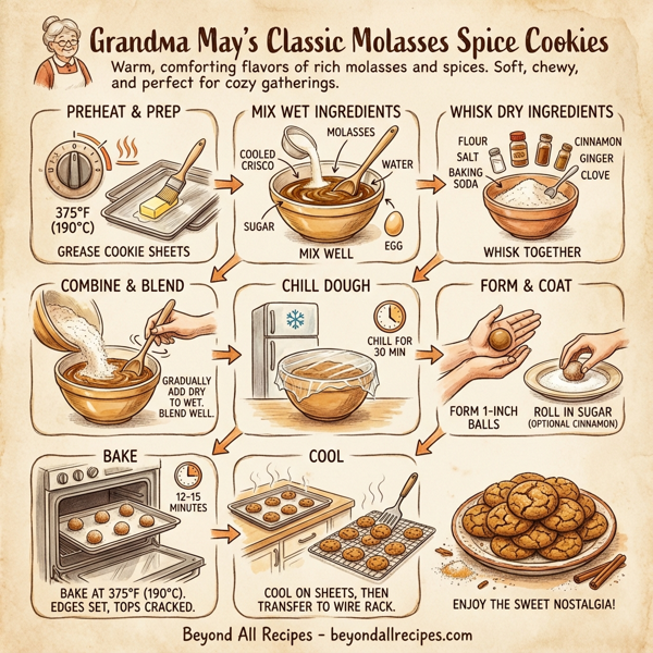 Grandma May's Classic Molasses Spice Cookies instructions
