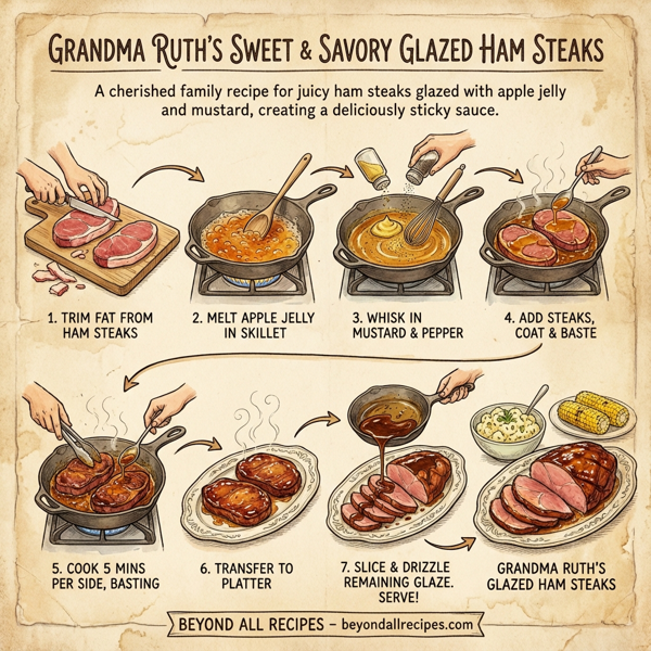 Grandma Ruth's Sweet and Savory Glazed Ham Steaks instructions