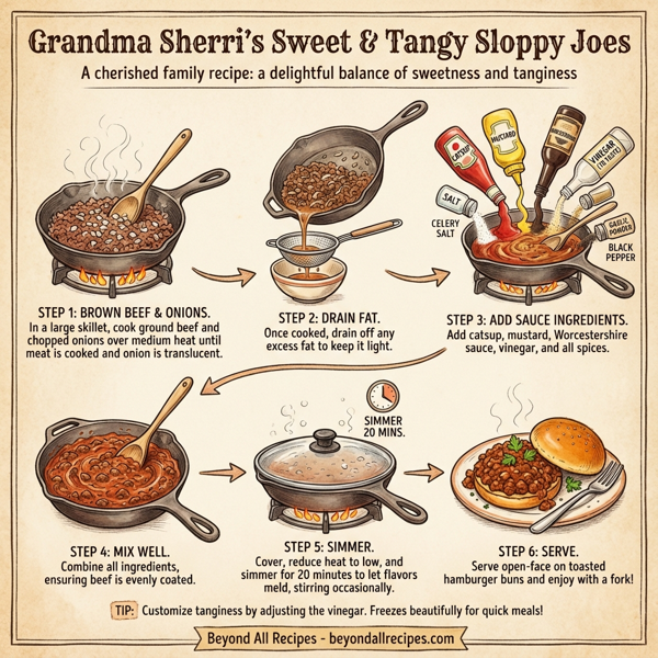 Grandma Sherri's Sweet & Tangy Sloppy Joes instructions