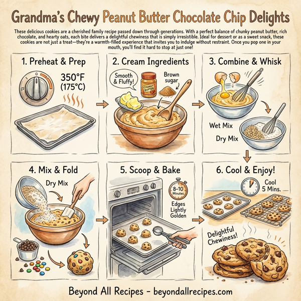 Grandma's Chewy Peanut Butter Chocolate Chip Delights instructions