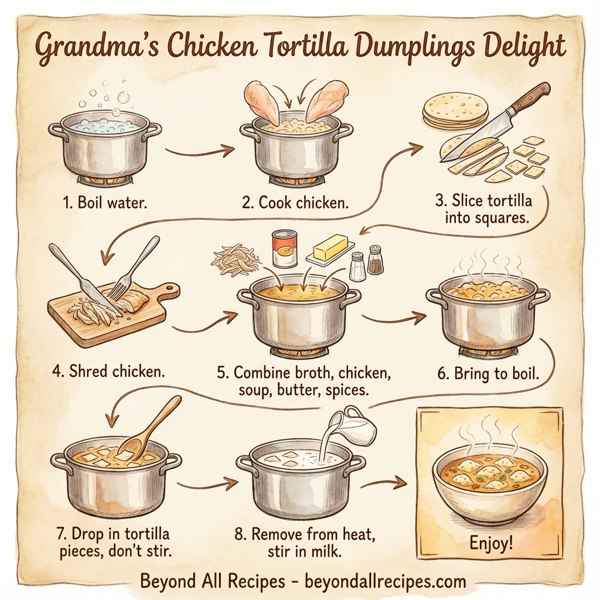 Grandma's Chicken Tortilla Dumplings Delight instructions
