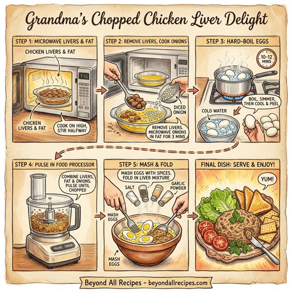 Grandma's Chopped Chicken Liver Delight instructions