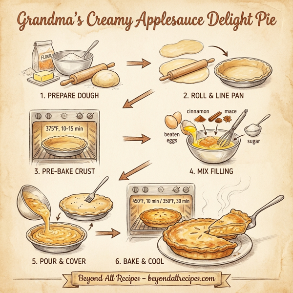 Grandma's Creamy Applesauce Delight Pie instructions
