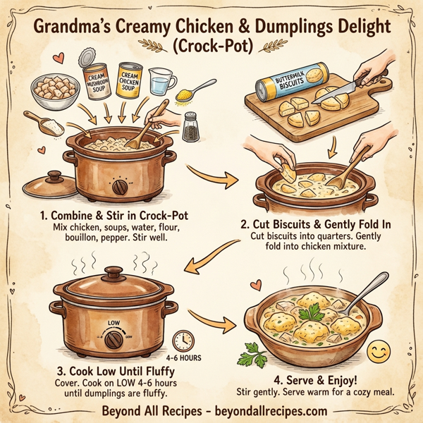 Grandma's Creamy Chicken & Dumplings Delight (Crock-Pot) instructions
