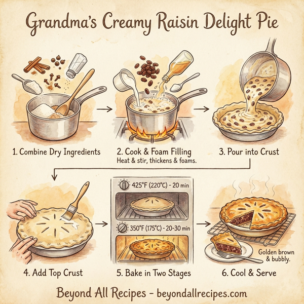 Grandma's Creamy Raisin Delight Pie instructions