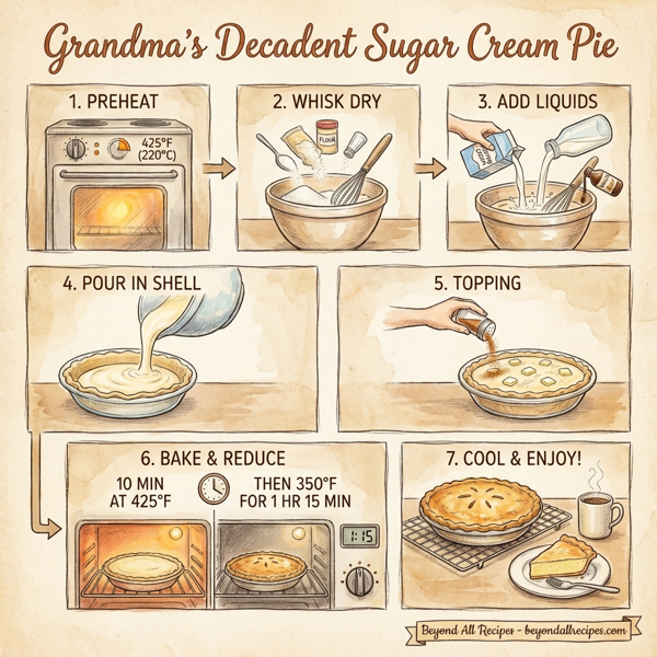 Grandma's Decadent Sugar Cream Pie instructions