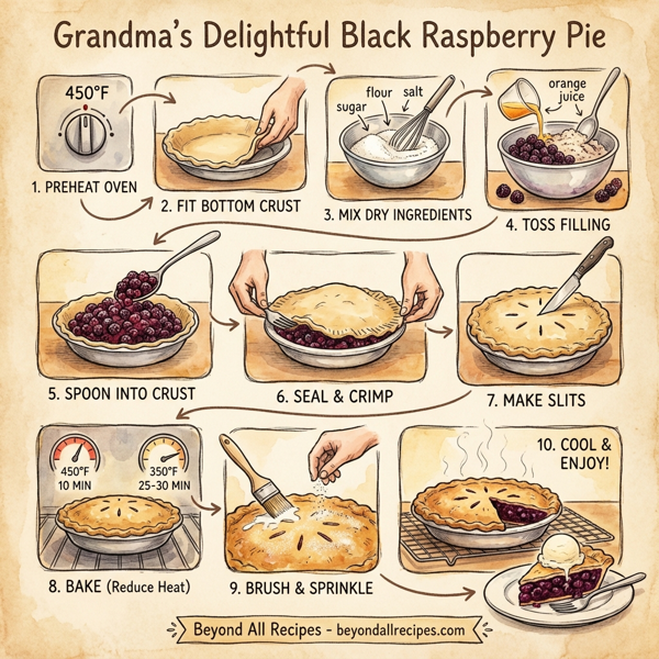 Grandma's Delightful Black Raspberry Pie instructions