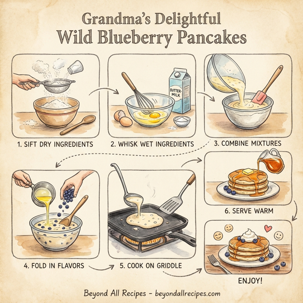 Grandma's Delightful Wild Blueberry Pancakes instructions