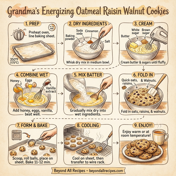 Grandma's Energizing Oatmeal Raisin Walnut Cookies instructions