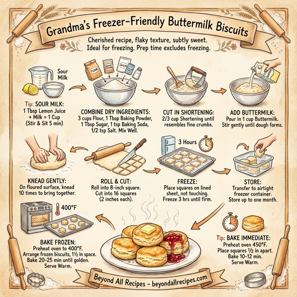 Grandma's Freezer-Friendly Buttermilk Biscuits instructions