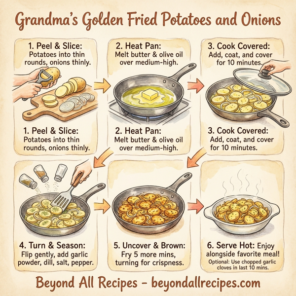 Grandma's Golden Fried Potatoes and Onions instructions