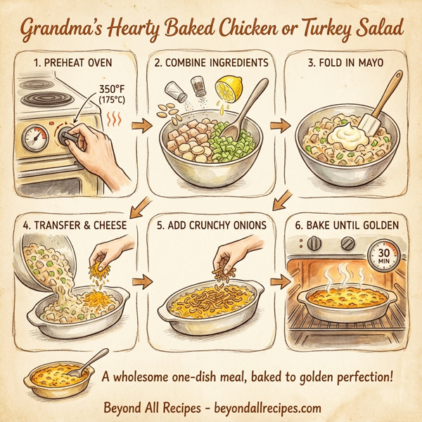 Grandma's Hearty Baked Chicken or Turkey Salad instructions