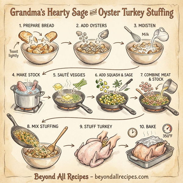 Grandma's Hearty Sage and Oyster Turkey Stuffing instructions