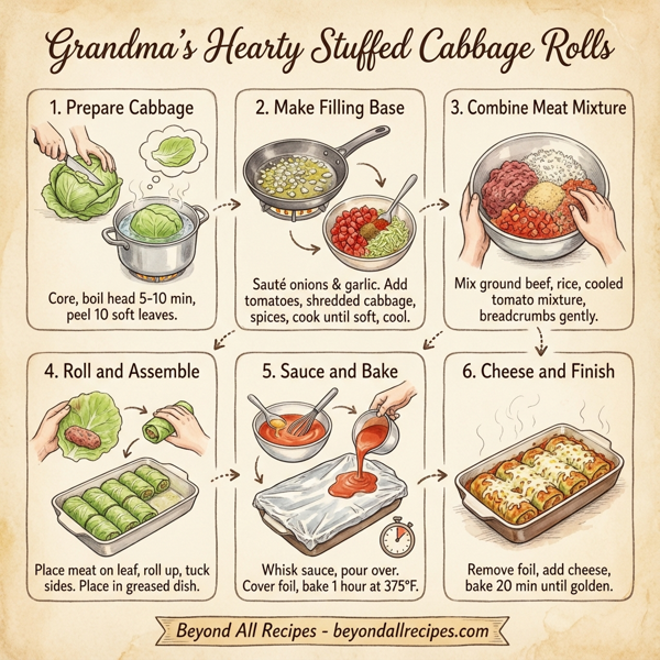Grandma's Hearty Stuffed Cabbage Rolls instructions