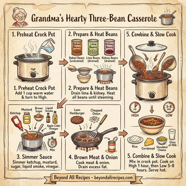 Grandma's Hearty Three-Bean Casserole instructions