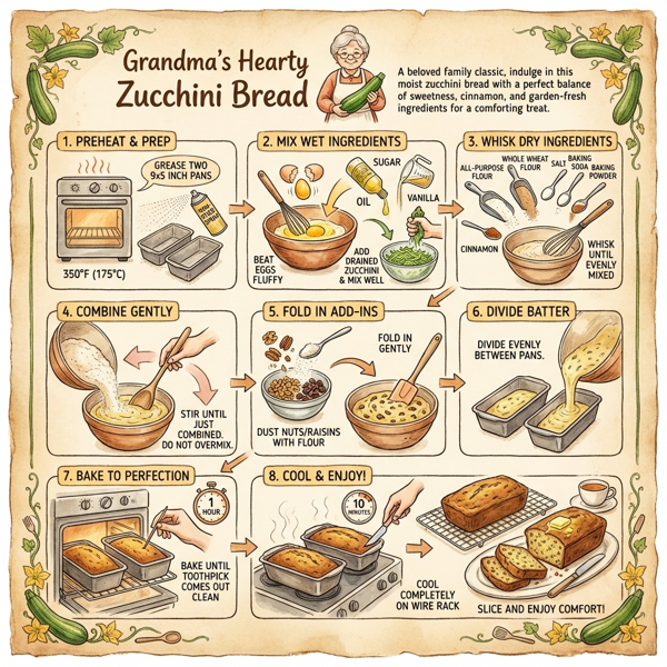 Grandma's Hearty Zucchini Bread instructions
