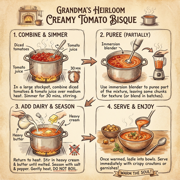 Grandma's Heirloom Creamy Tomato Bisque instructions