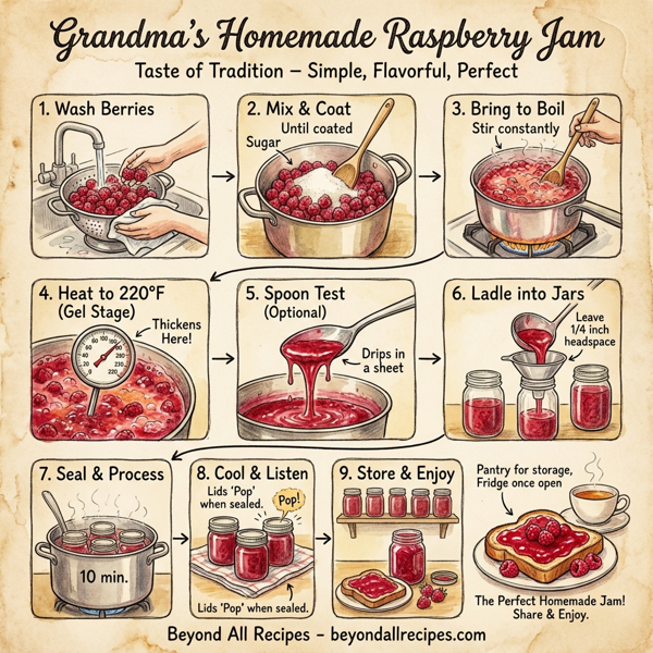 Grandma's Homemade Raspberry Jam instructions