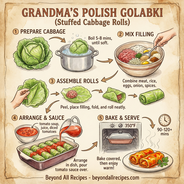 Grandma's Polish Golabki (Stuffed Cabbage Rolls) instructions