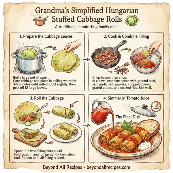 Grandma's Simplified Hungarian Stuffed Cabbage Rolls instructions