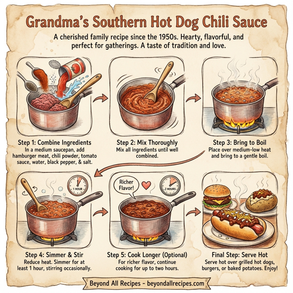 Grandma's Southern Hot Dog Chili Sauce instructions