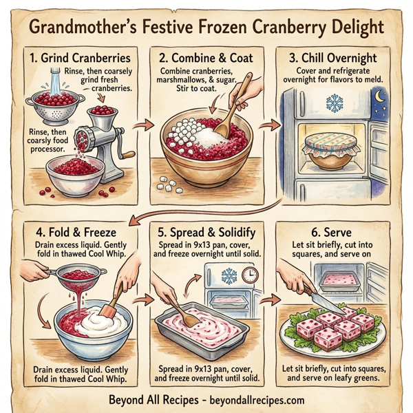Grandmother's Festive Frozen Cranberry Delight instructions