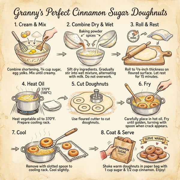 Granny's Perfect Cinnamon Sugar Doughnuts instructions