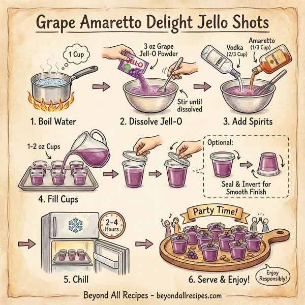 Grape Amaretto Delight Jello Shots instructions