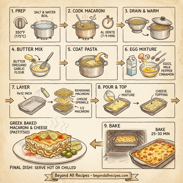 Greek Creamy Baked Macaroni and Cheese (Makaronia Pastitsio) instructions