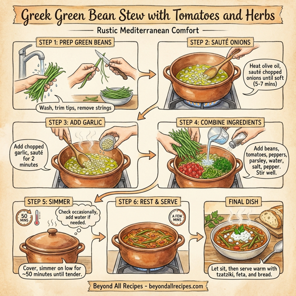 Greek Green Bean Stew with Tomatoes and Herbs instructions