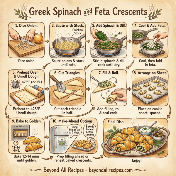 Greek Spinach and Feta Crescents instructions