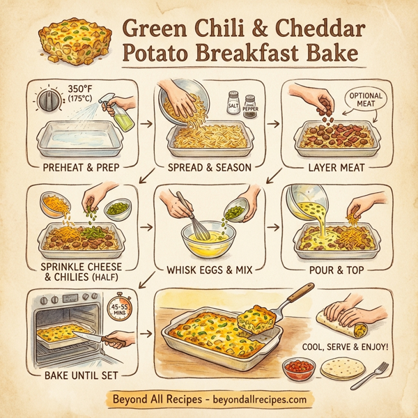 Green Chili & Cheddar Potato Breakfast Bake instructions