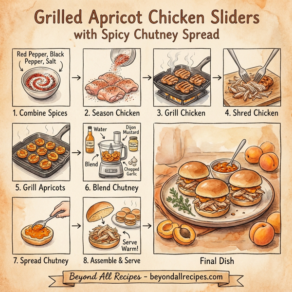 Grilled Apricot Chicken Sliders with Spicy Chutney Spread instructions