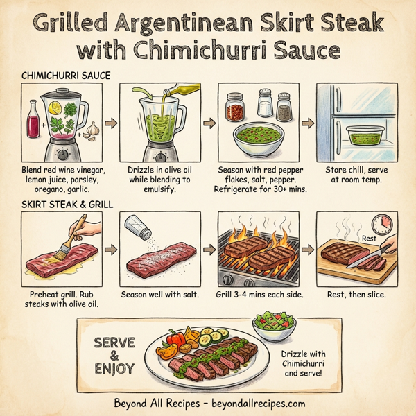 Grilled Argentinean Skirt Steak with Chimichurri Sauce instructions