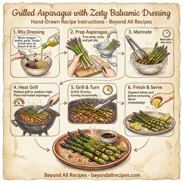 Grilled Asparagus with Zesty Balsamic Dressing instructions