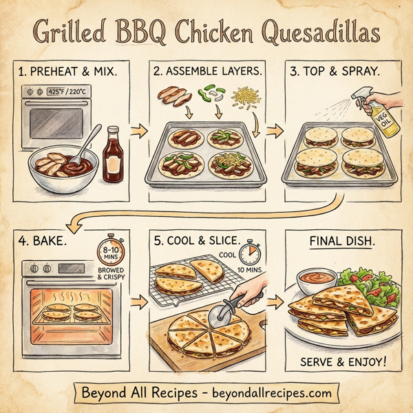 Grilled BBQ Chicken Quesadillas instructions