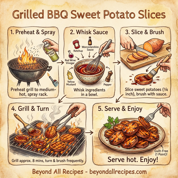 Grilled BBQ Sweet Potato Slices instructions