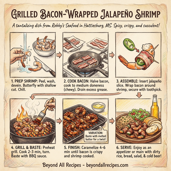 Grilled Bacon-Wrapped Jalapeño Shrimp instructions